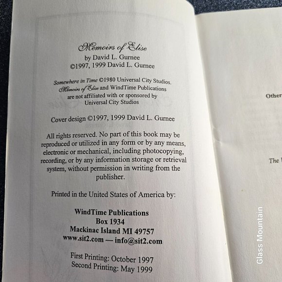 SOLD - Memoirs of Elise Somewhere in Time Sequel Signed 2nd Edition Paperback - Picture 5 of 7